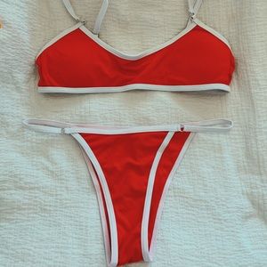 Red and white bikini set ✨